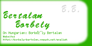 bertalan borbely business card